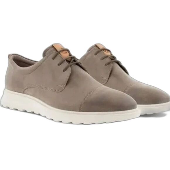 ECCO CS20 HYBRID  LEATHER OXFORD MOON ROCK CASHMERE EU 43 9-9.5 US LACE UP - Picture 1 of 10